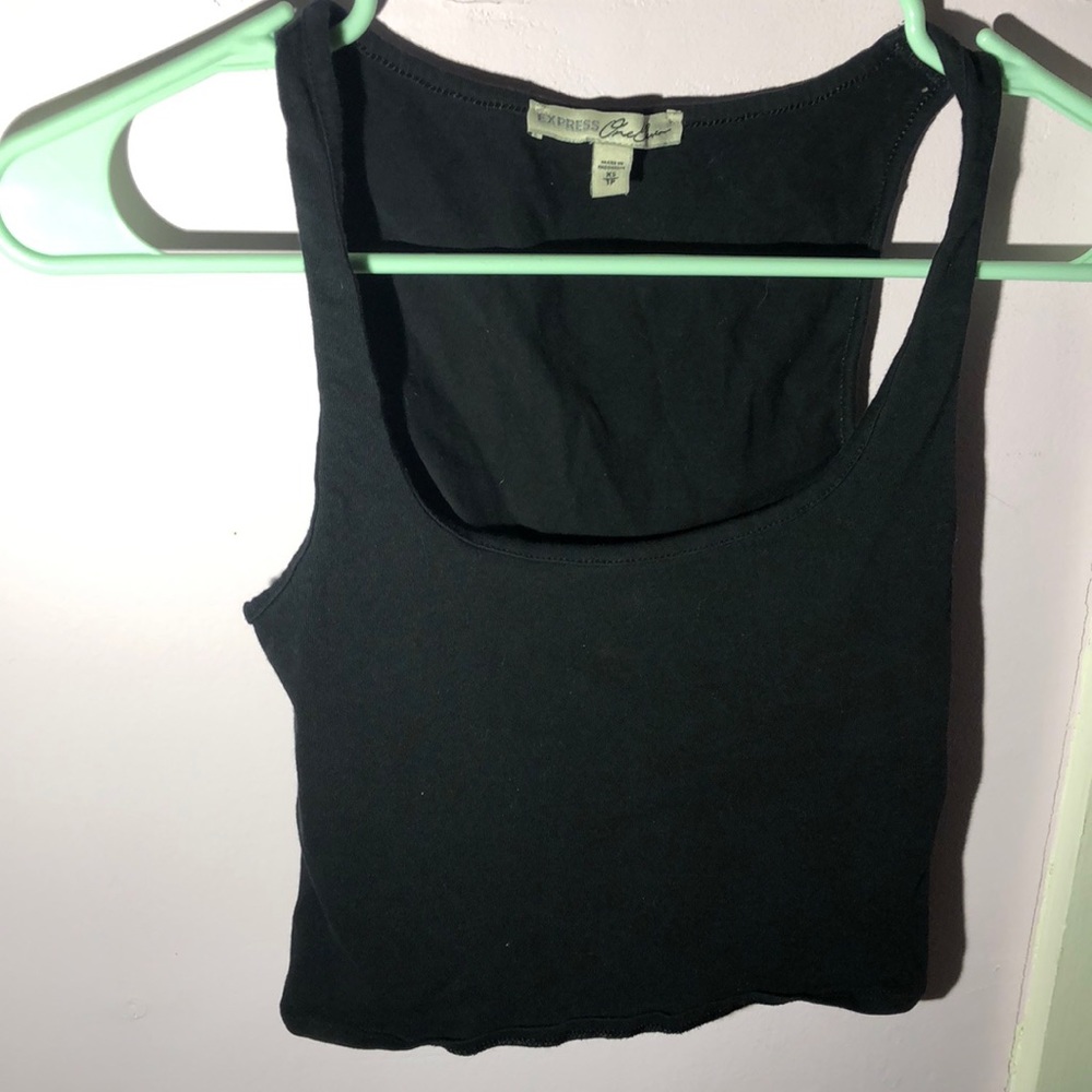Express Black Crop Tank